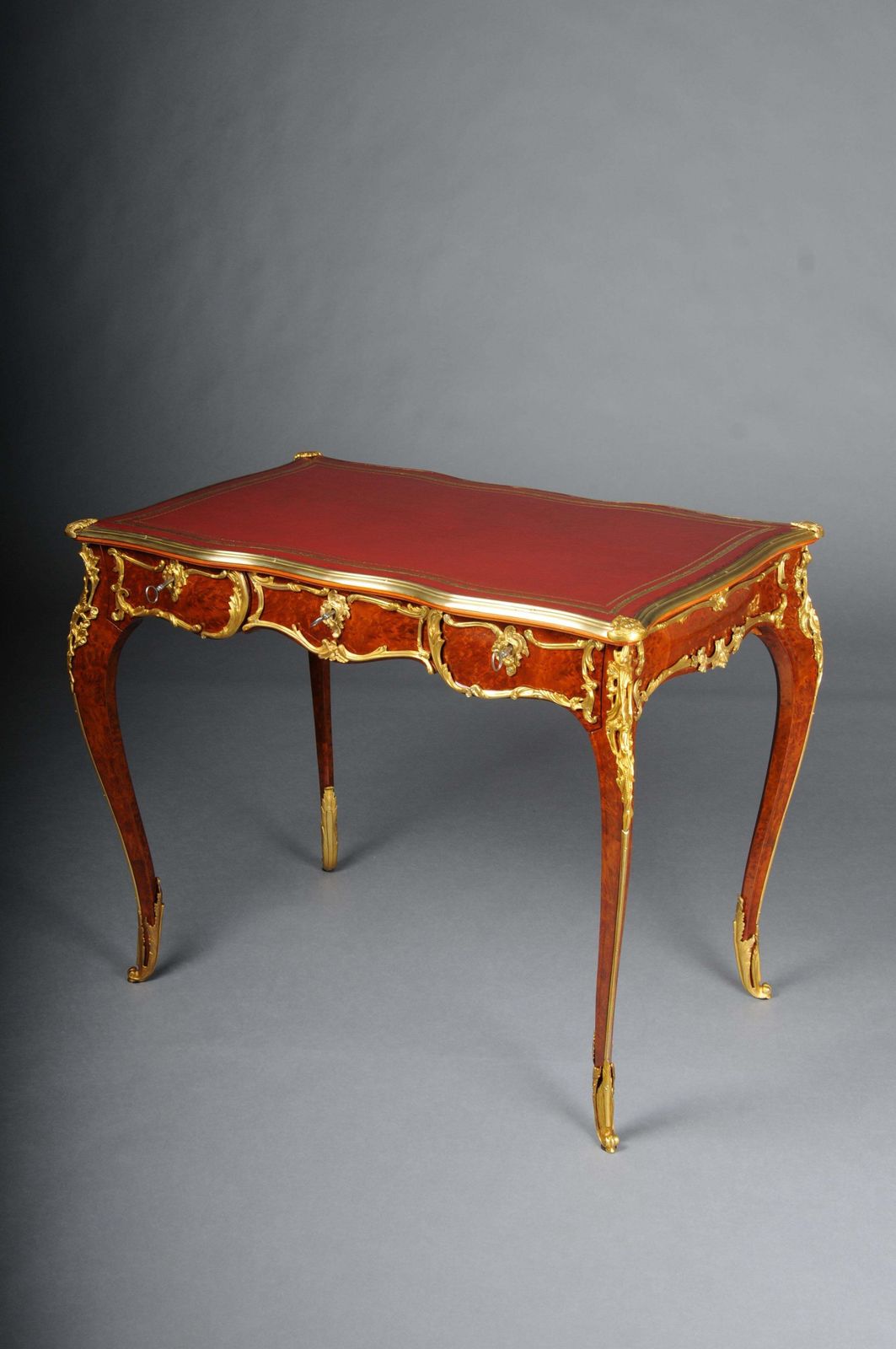 Elegant Veneered Bureau Plat / Desk In Louis XV Style photo for sale