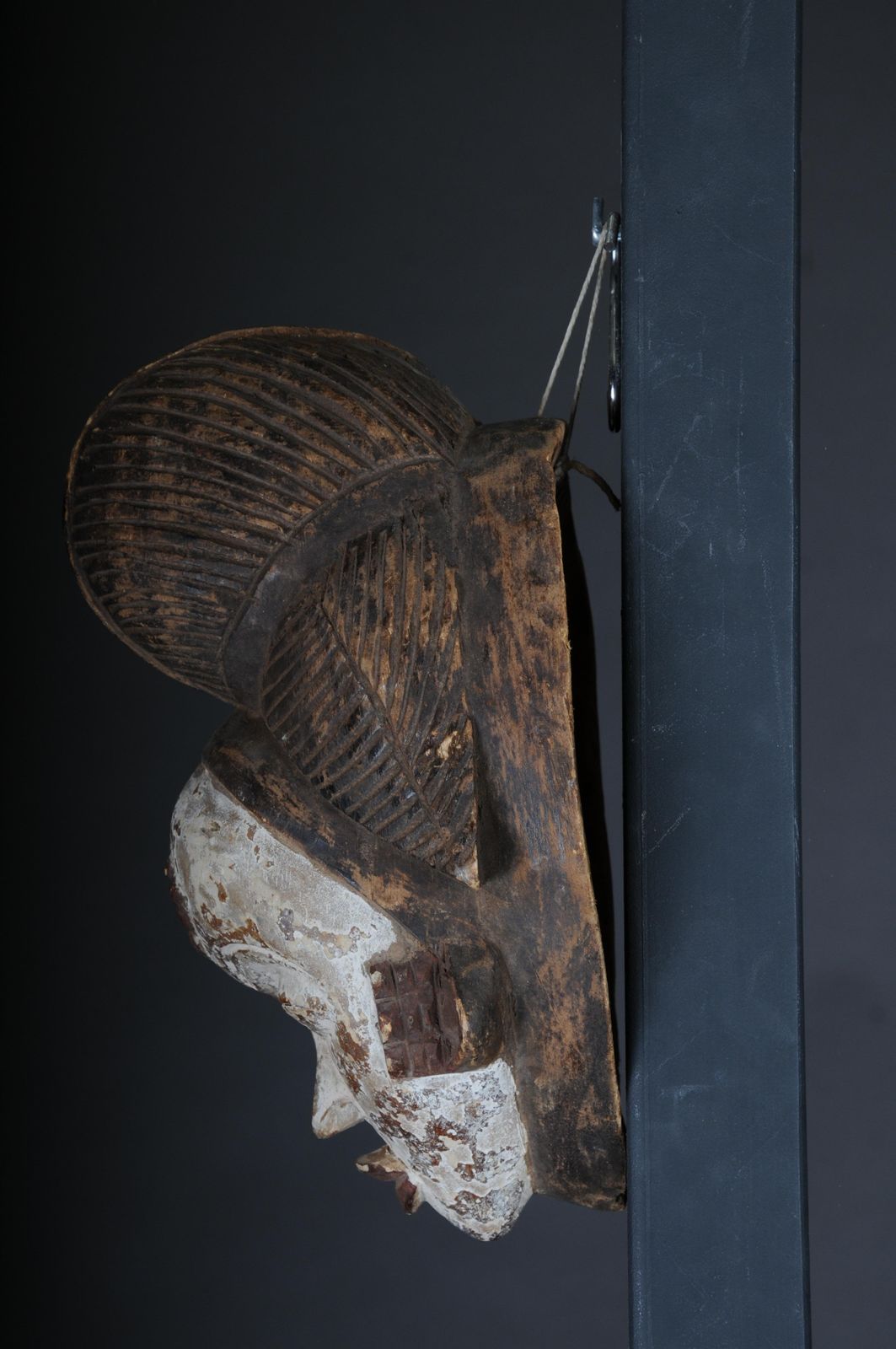 photo for sale 20th Century Antique Carved Wooden Face Mask, African Folk Art. Hangable.Decorat