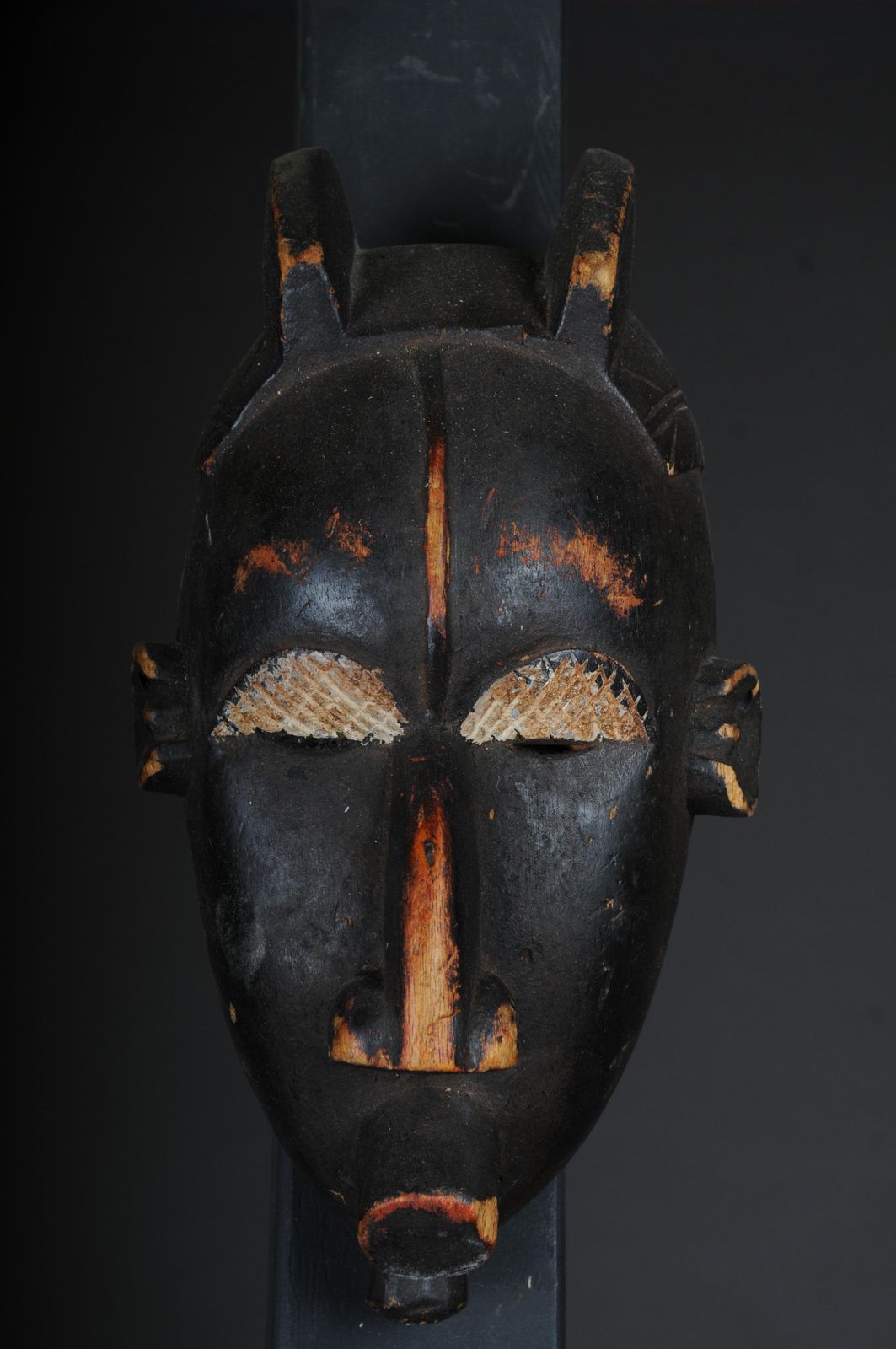 20th Century Antique Carved Wood Mask, African Art photo furniture