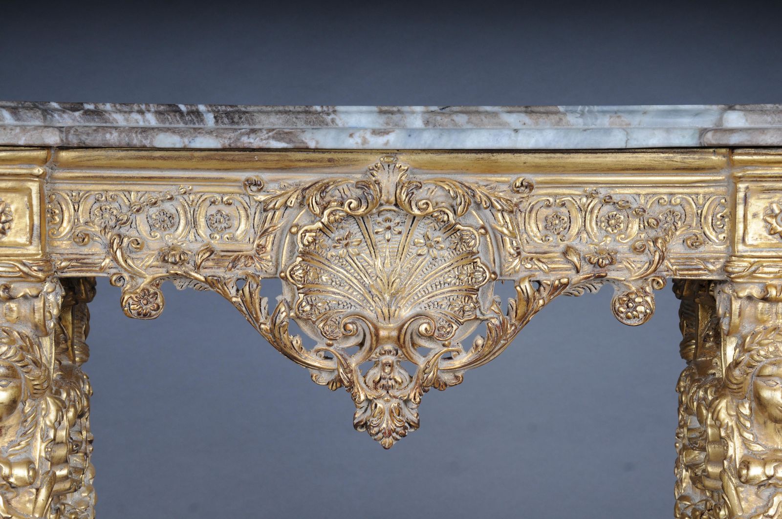 20th Century Impressive Wall Console Gilded With Marble, Model After F. Linke #2 photo buy