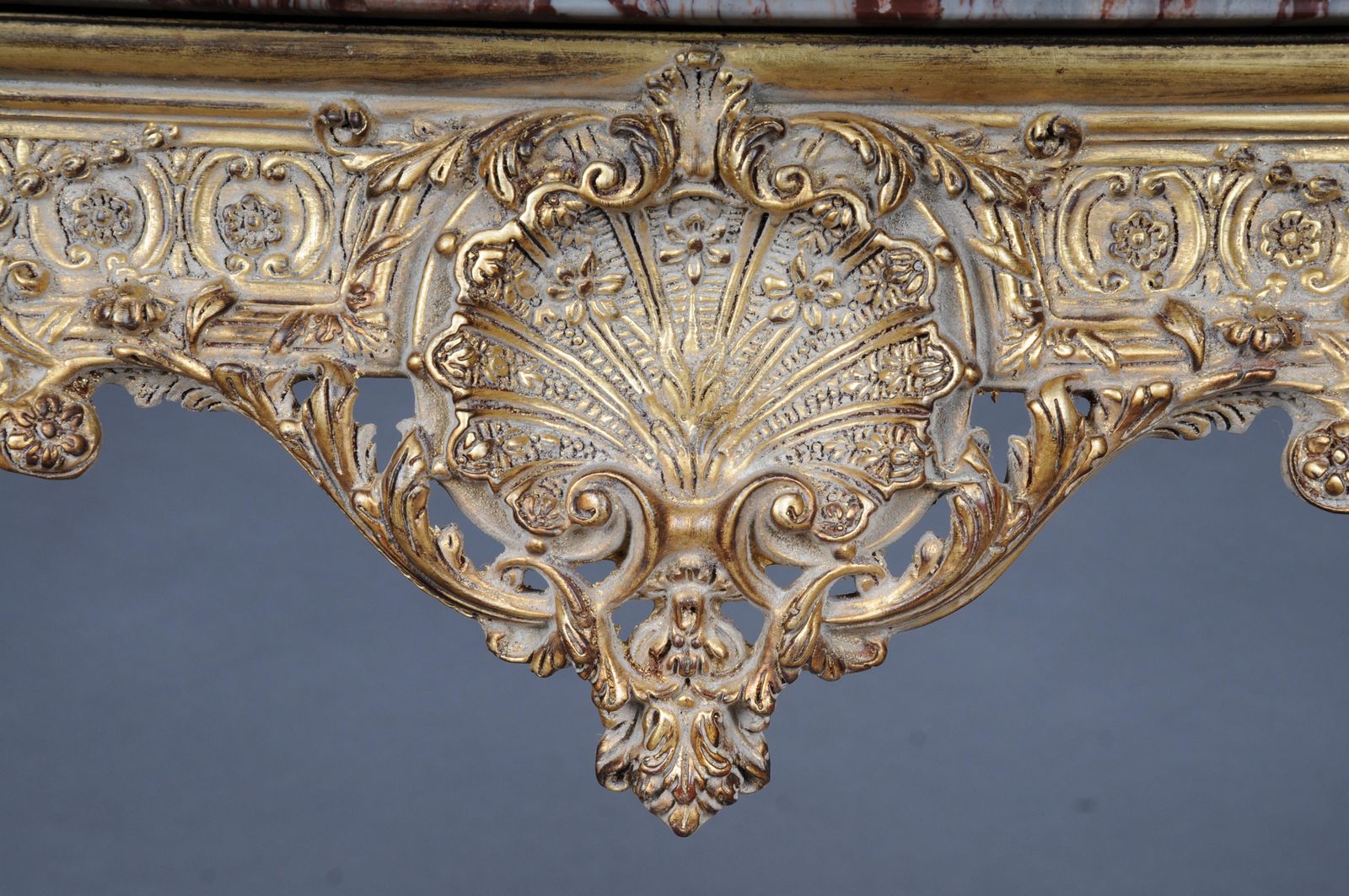 20th Century Impressive Wall Console Gilded With Marble, Model After F. Linke photo Furniture