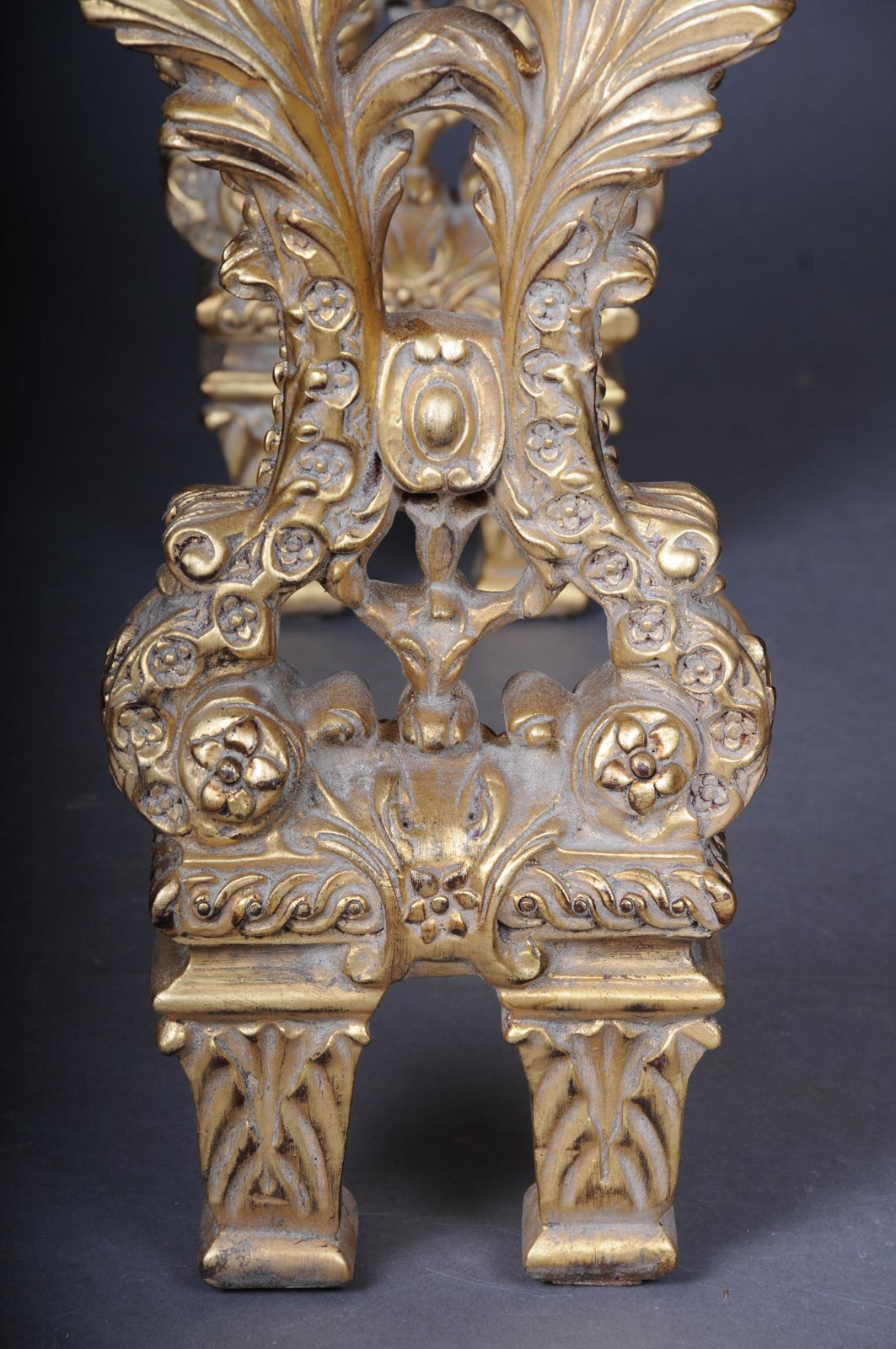 photo vintage 20th Century Impressive Wall Console Gilded With Marble, Model After F. Linke