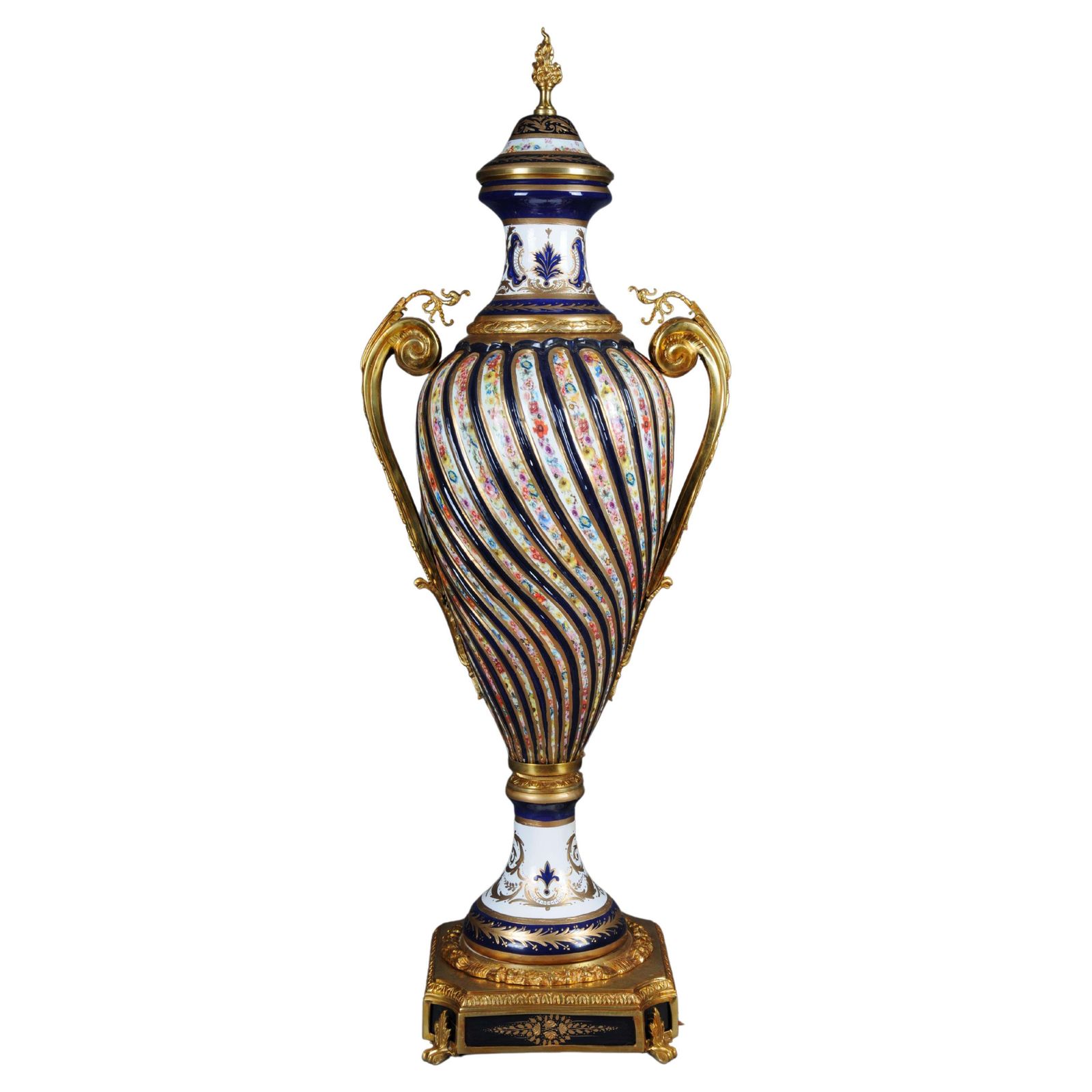 Pair (2) Magnificent French Sevrés Floor Vases With Gilt Bronze. photo furniture