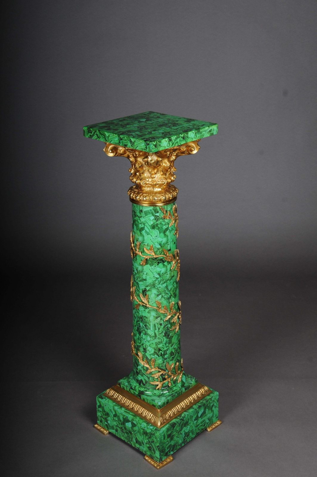 Royal Empire Column With Malachite And Gilt Bronze photo Home Decor
