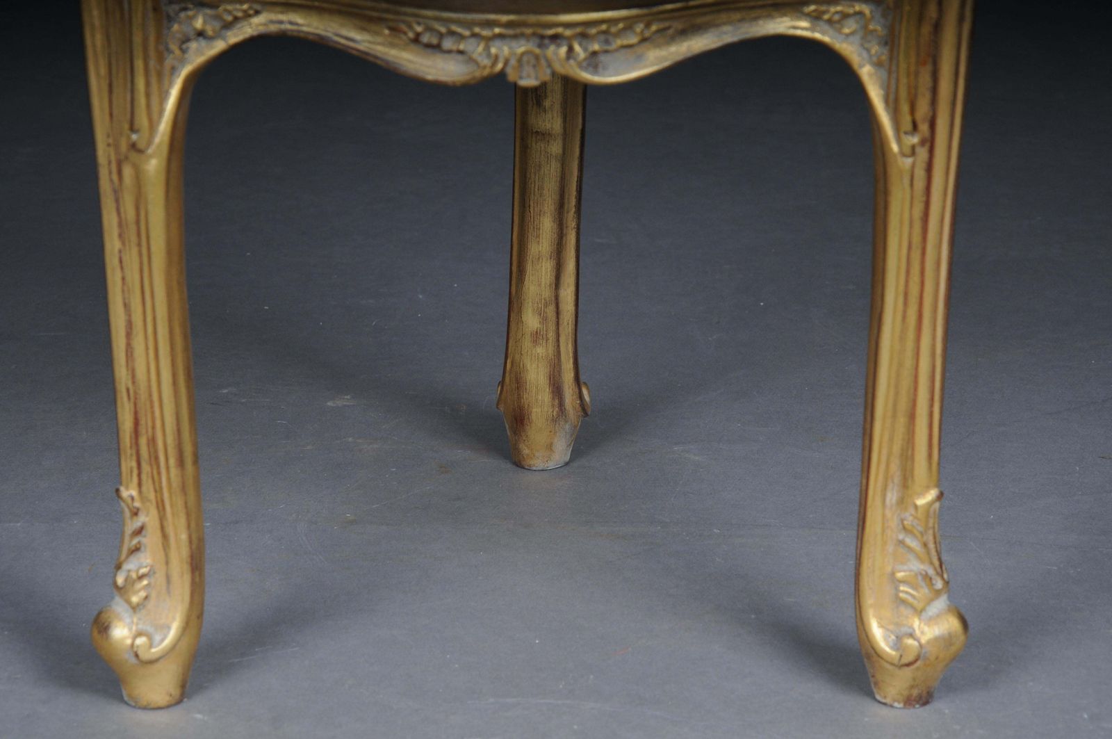 Finely Carved Gold Side Table With Marble Top, Louis XV photo Furniture