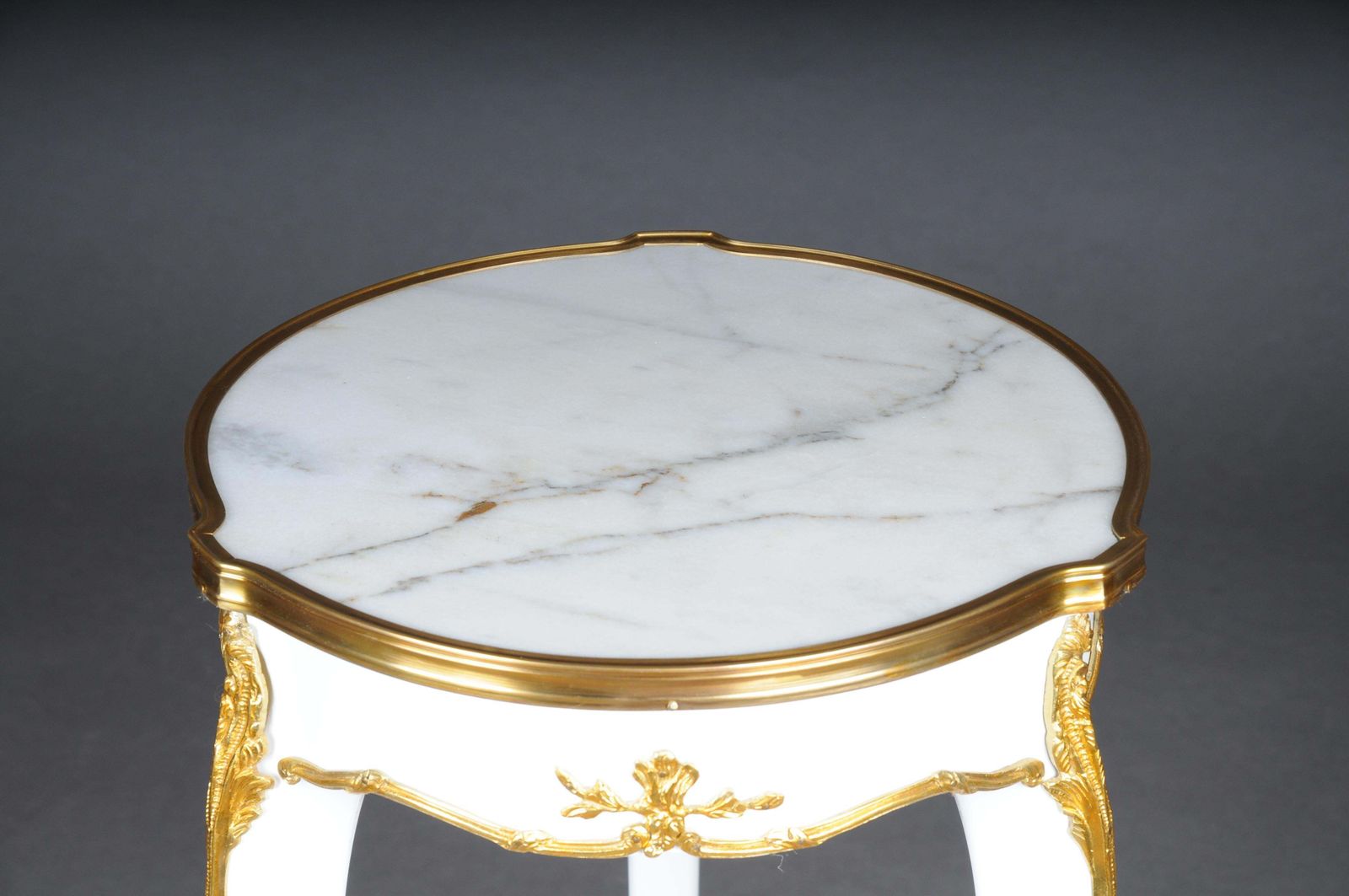 20th Century French Salon Side Table In Louis XV After F. Linke, White photo for sale