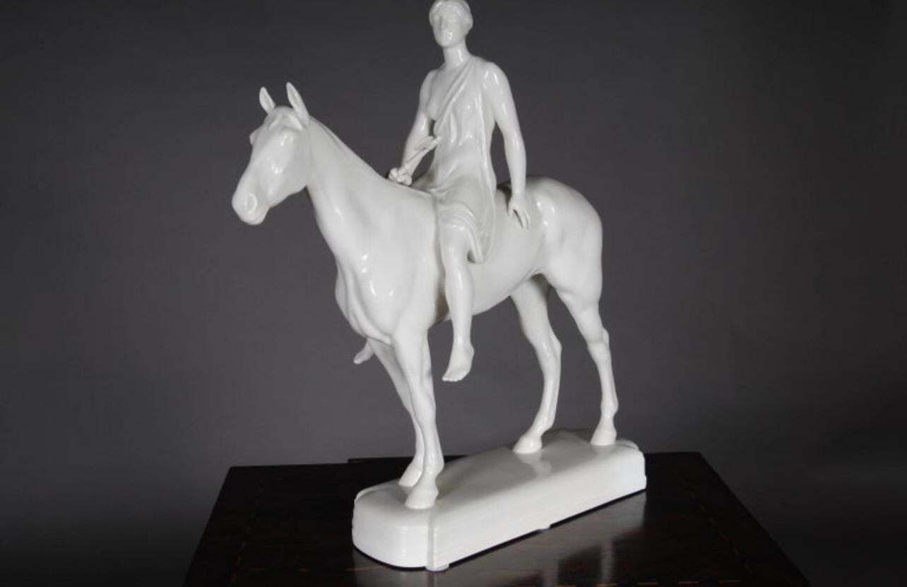 20th Century Big Kpm Berlin  Louis Tuaillon  Sculpture Figure Amazoness On Horse photo vinterior