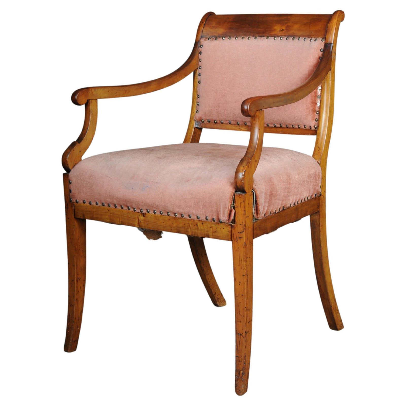 Antique Biedermeier Armchair From Around 1840, Birch