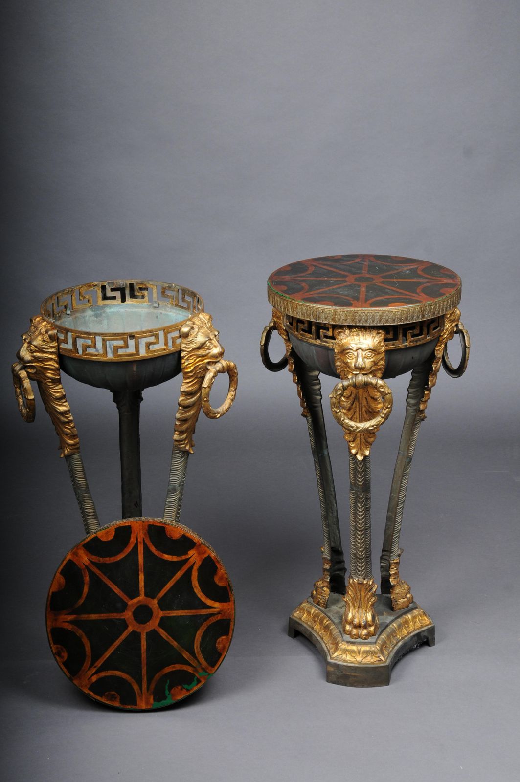 Pair (2) Antique Gueridons/Floral Columns In Athens, France, 19th Century photo 8355.0