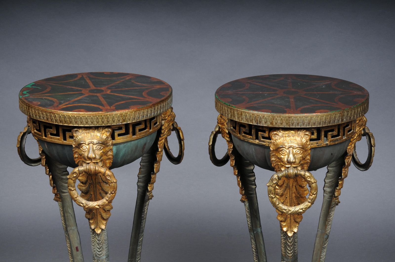 Pair (2) Antique Gueridons/Floral Columns In Athens, France, 19th Century photo vinterior
