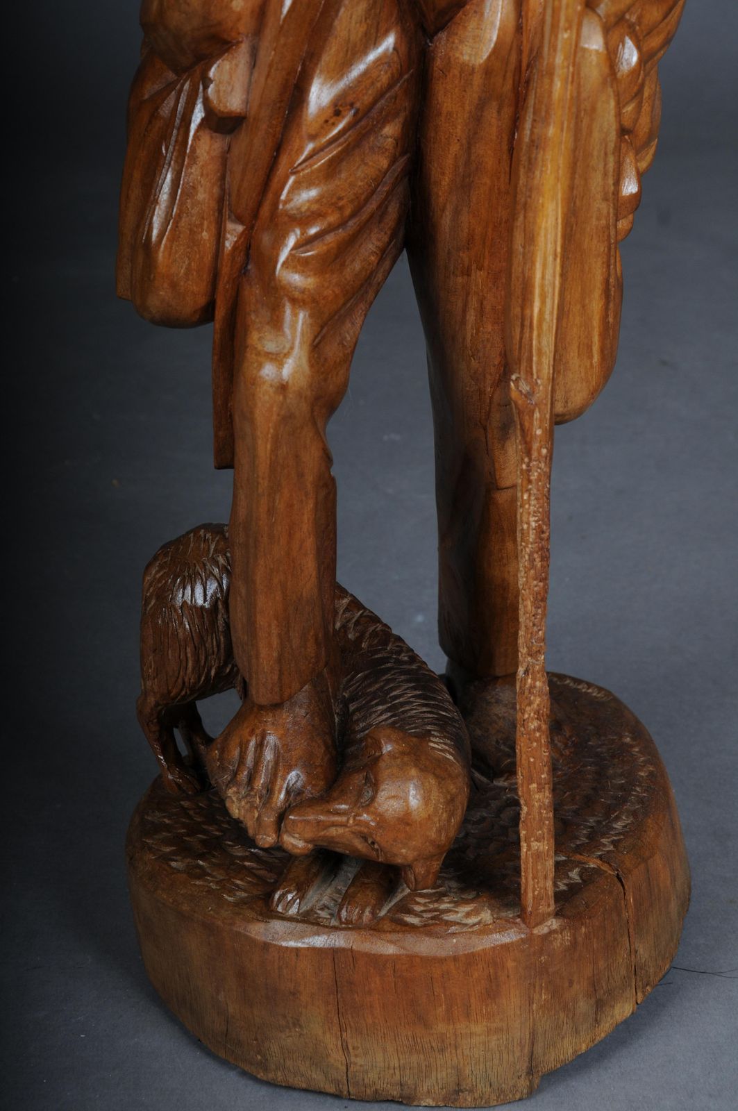 20th Century Wooden Sculpture Ranger With Child Lime Wood, South German photo buy