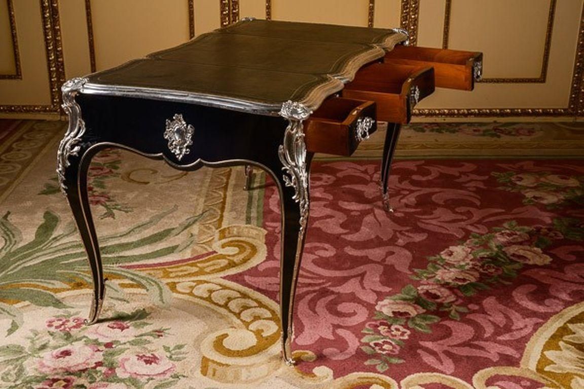 20th Century Writing Desk Louis XV Piano Black Bureau Plat photo 10589.0