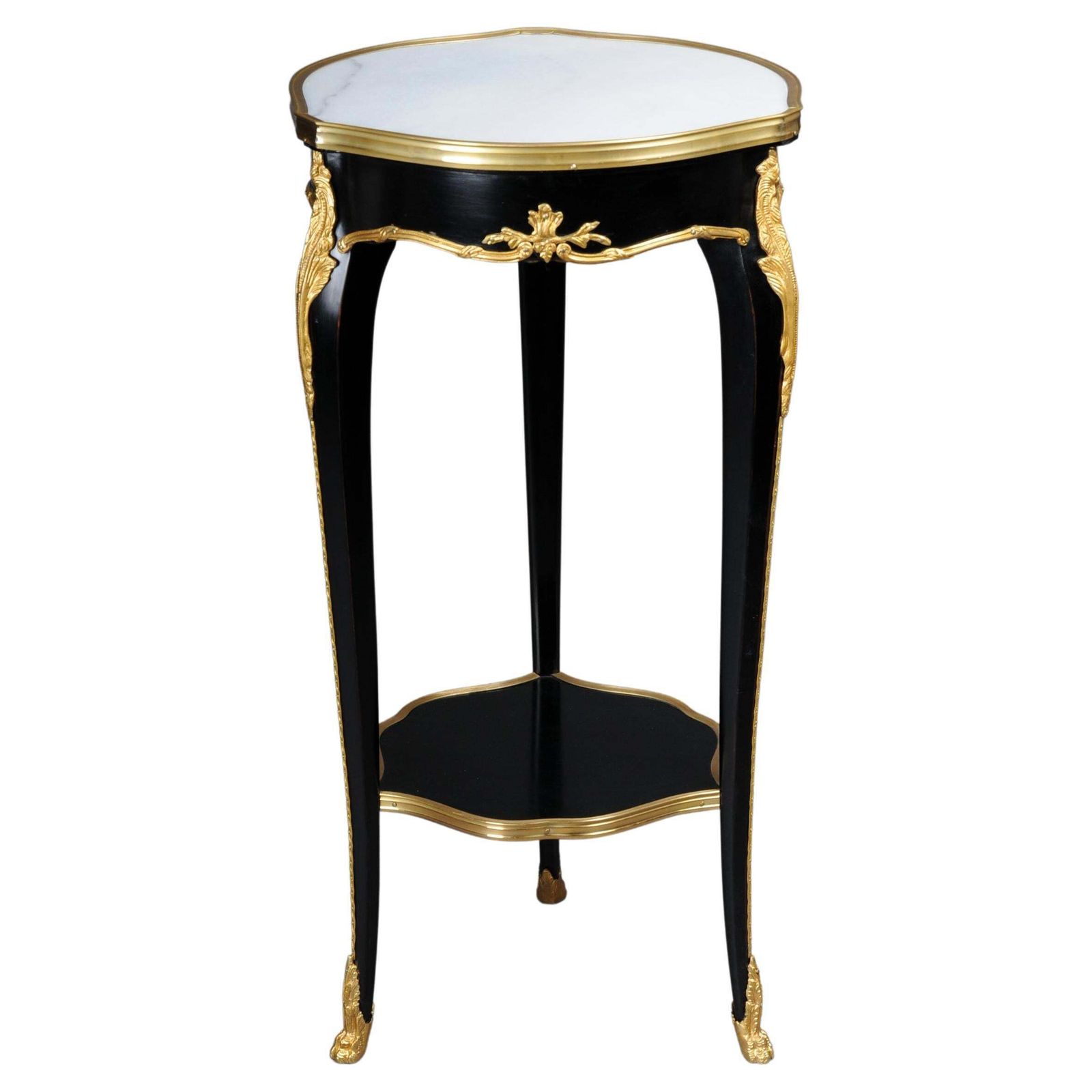 20th Century French Salon Side Table In Louis XV After F. Linke, Black