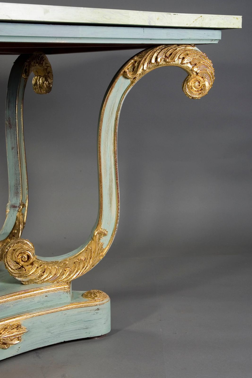 20th Century Pietra Dura Style Of Classicism Pastel Light Blue Table photo vinterior