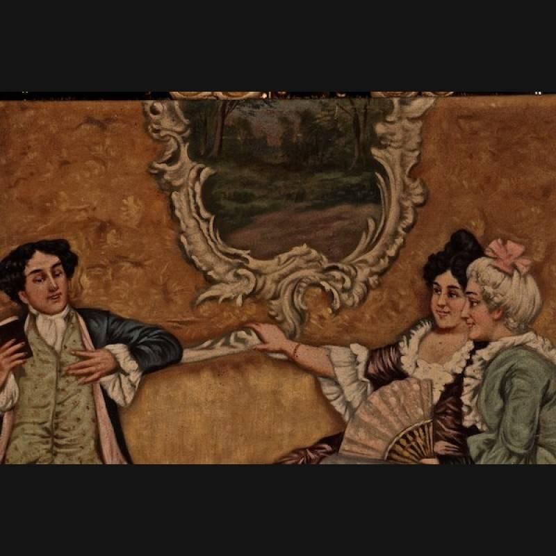 19th Century Rococo Style Painting Oil On Canvas photo for sale
