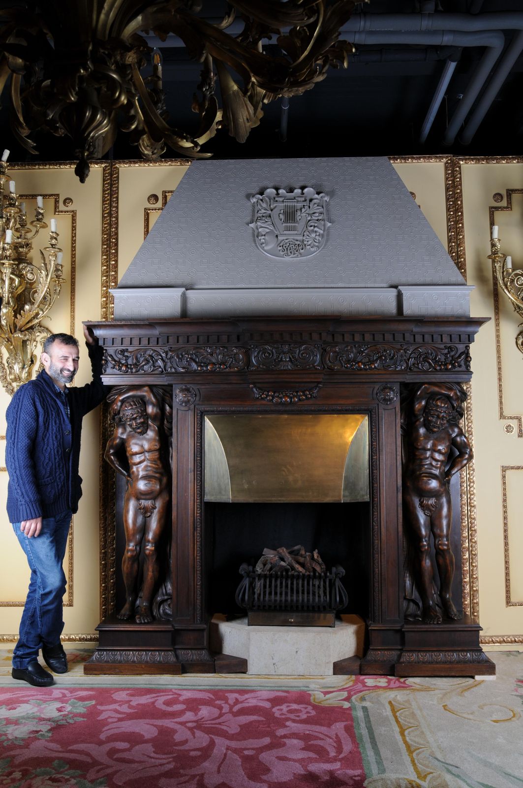 Monumental Figures Fireplace Neo Renaissance 19th Century Walnut photo furniture