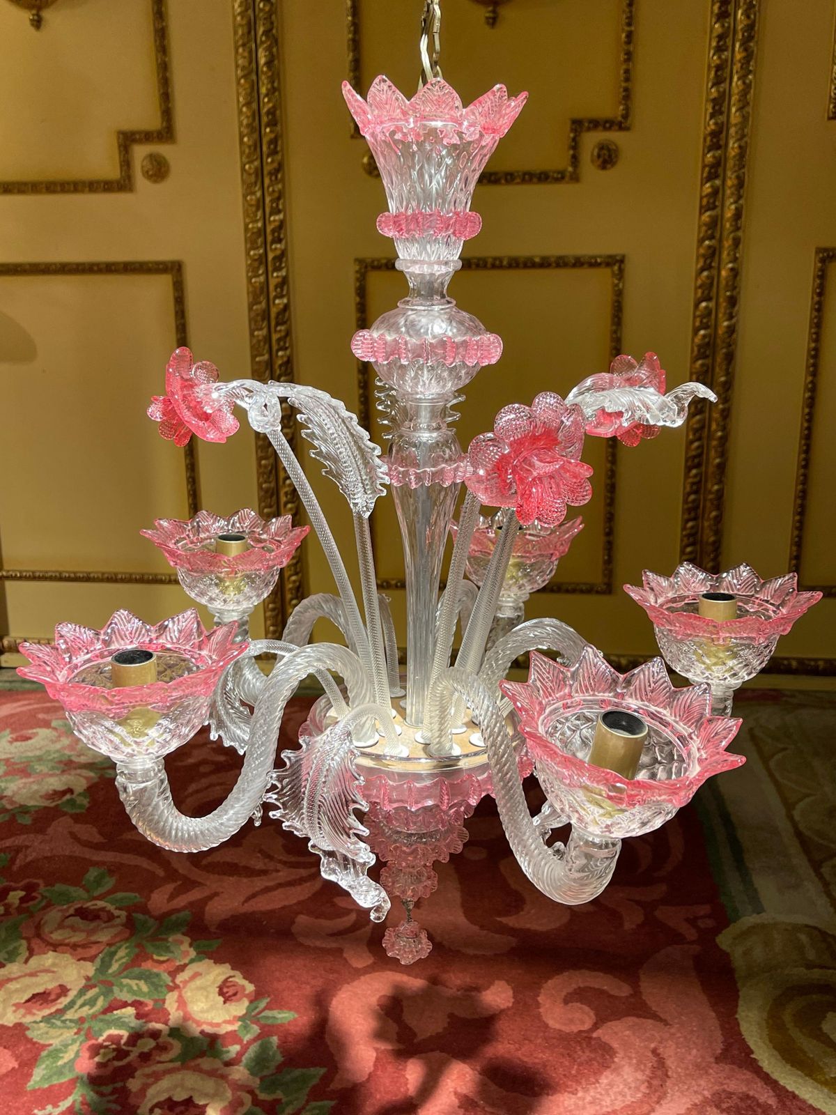 20th Century Murano Italy Chandelier Ceiling Luster, Mouth Blown photo vinterior
