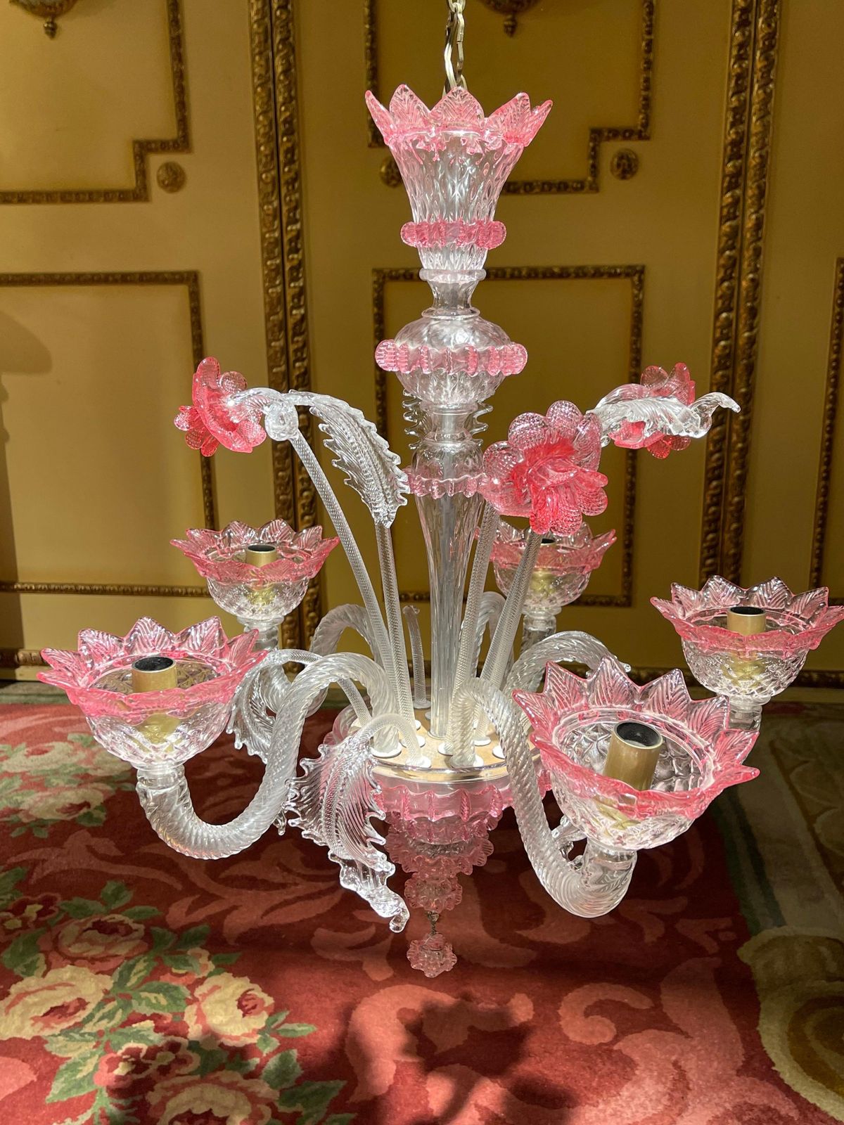 20th Century Murano Italy Chandelier Ceiling Luster, Mouth Blown photo buy