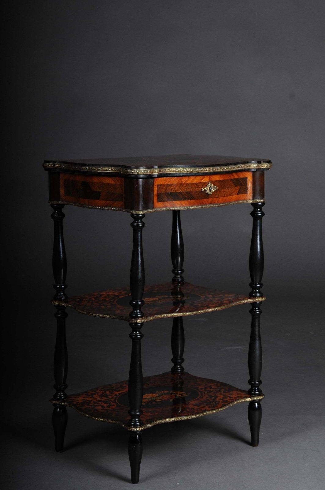 19th Century Marquetry Side Table With Jewelry Box, Circa 1870 photo furniture