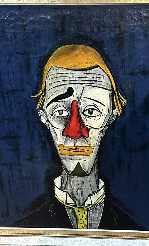 Bernard Buffet "Tete De Clown”  Oleograph Oil On Canvas photo 250.0