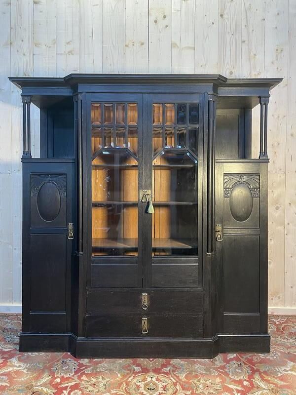 Vitrine   Armoire Napoléon III / Anglaise En Bois Noirci