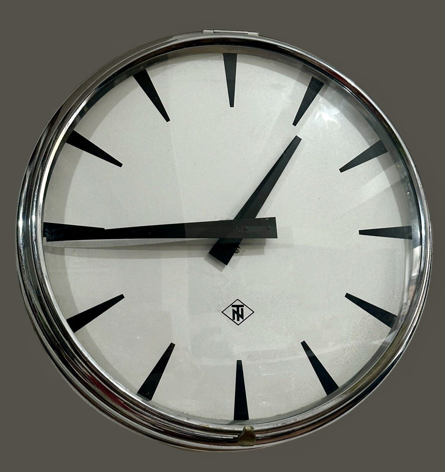 Large C1960’s Industrial Factory Clock By German Telefonbau Und Normalzeit photo for sale