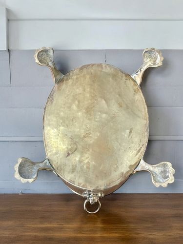 19th Century English Brass Oval Log Coal  Planter Riveted Bucket  Lion Detail photo buy