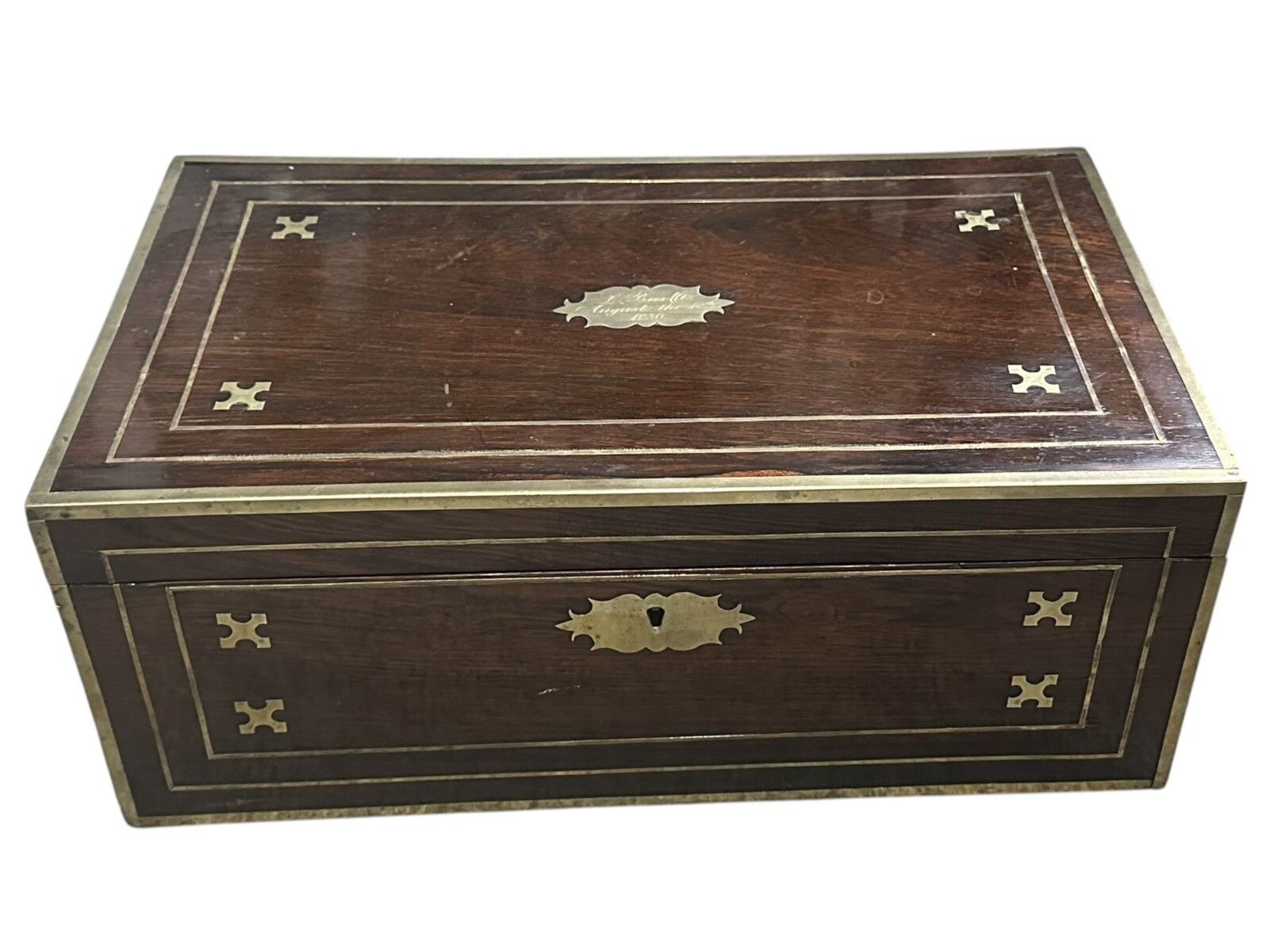 Superb Large Regency Writing Slope Box Campaign 1830 photo furniture