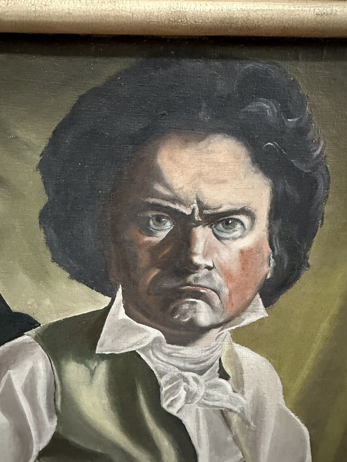 C1950’s Signed Oil Portrait Painting Of Ludwig Van Beethoven  56cm By 49cm photo 195.0
