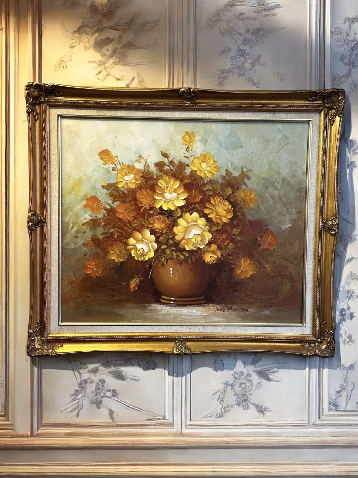Vintage Large Rococo Framed Still Life Oil Painting 65cm By 55cm