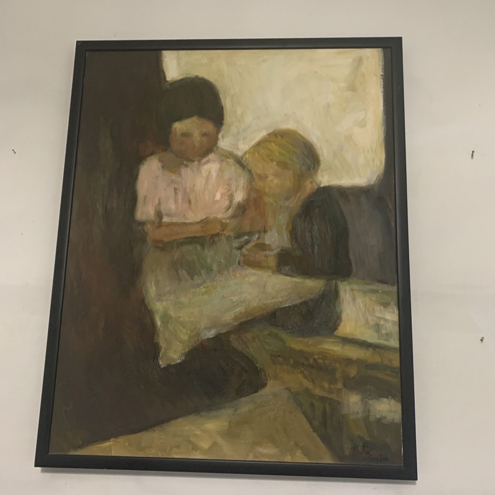 Original Oil On Canvas Josie Jiang  66cm X 55cm  “Reading” photo 250.0