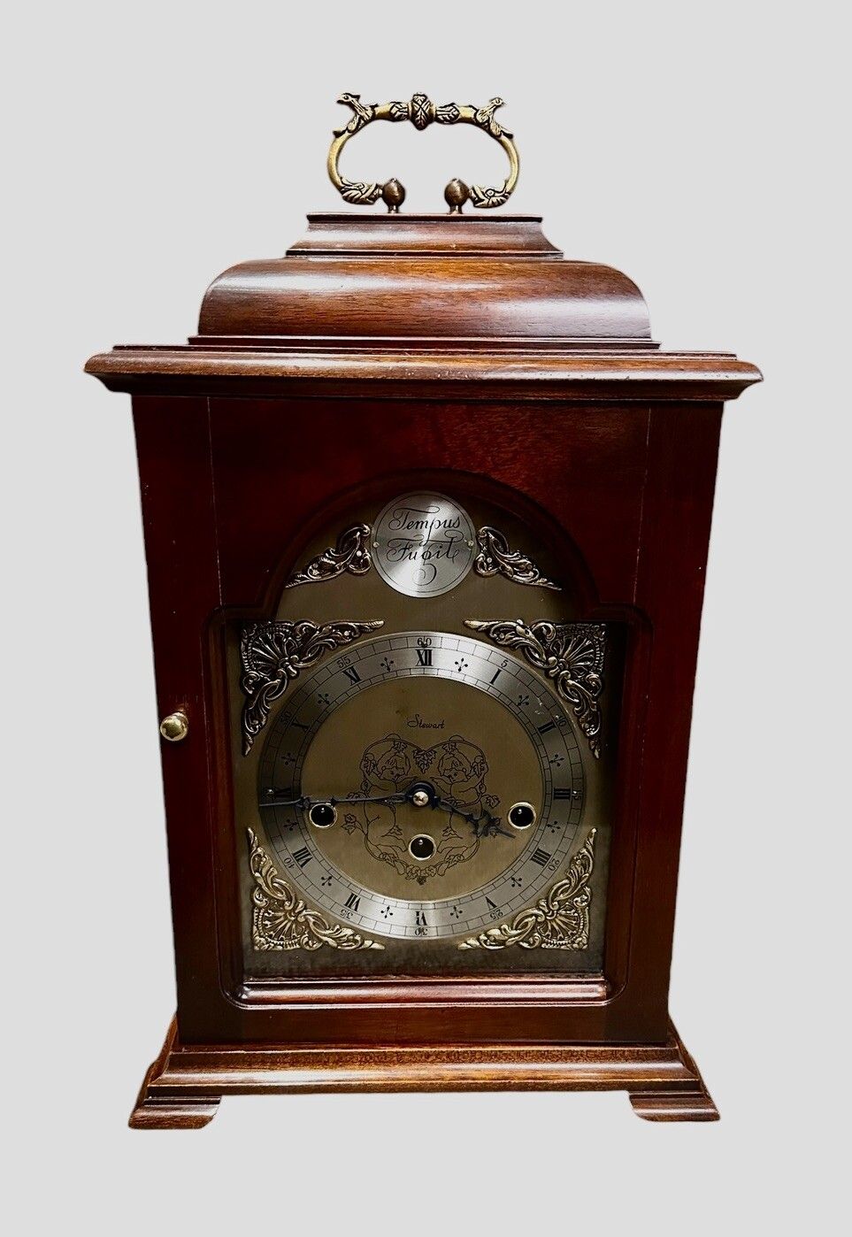 Mid Century Tempus Fugit Table Bracket Clock, Movement Fhs Franz Hermle & Söhne