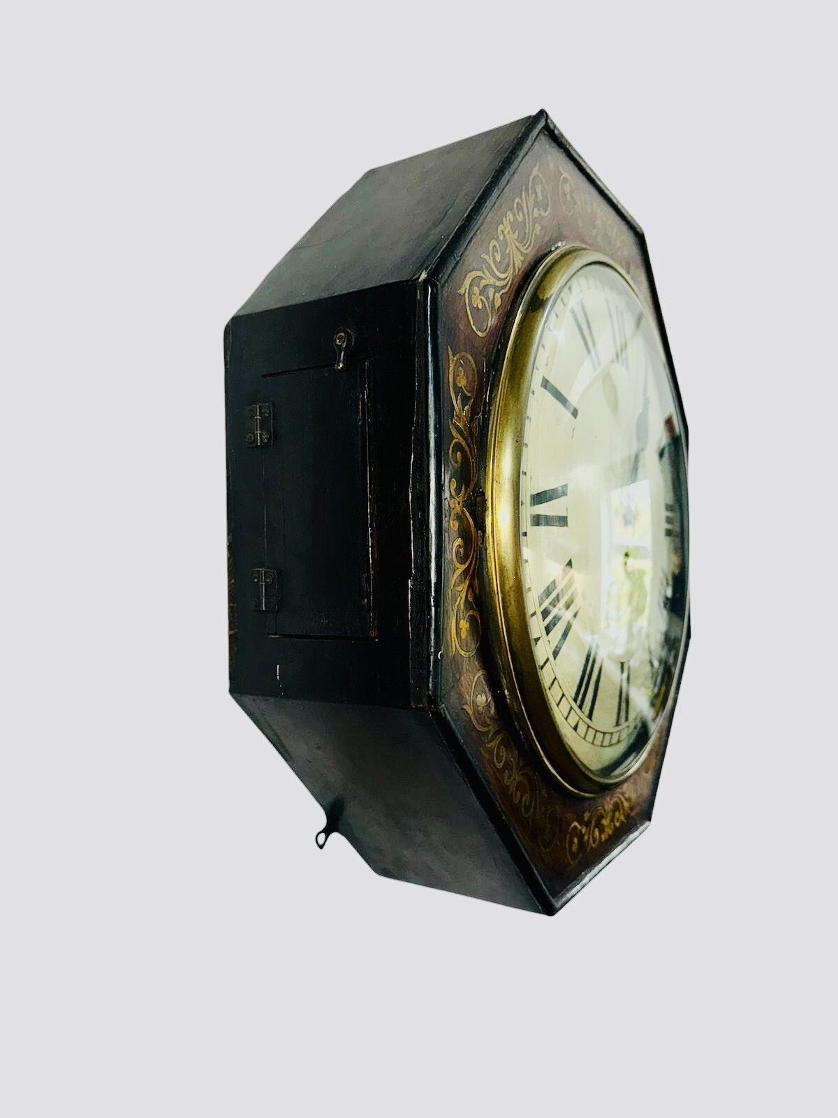 Camerer Cuss & Co Fussee Wall Clock Rosewood And Brass Inlay photo for sale
