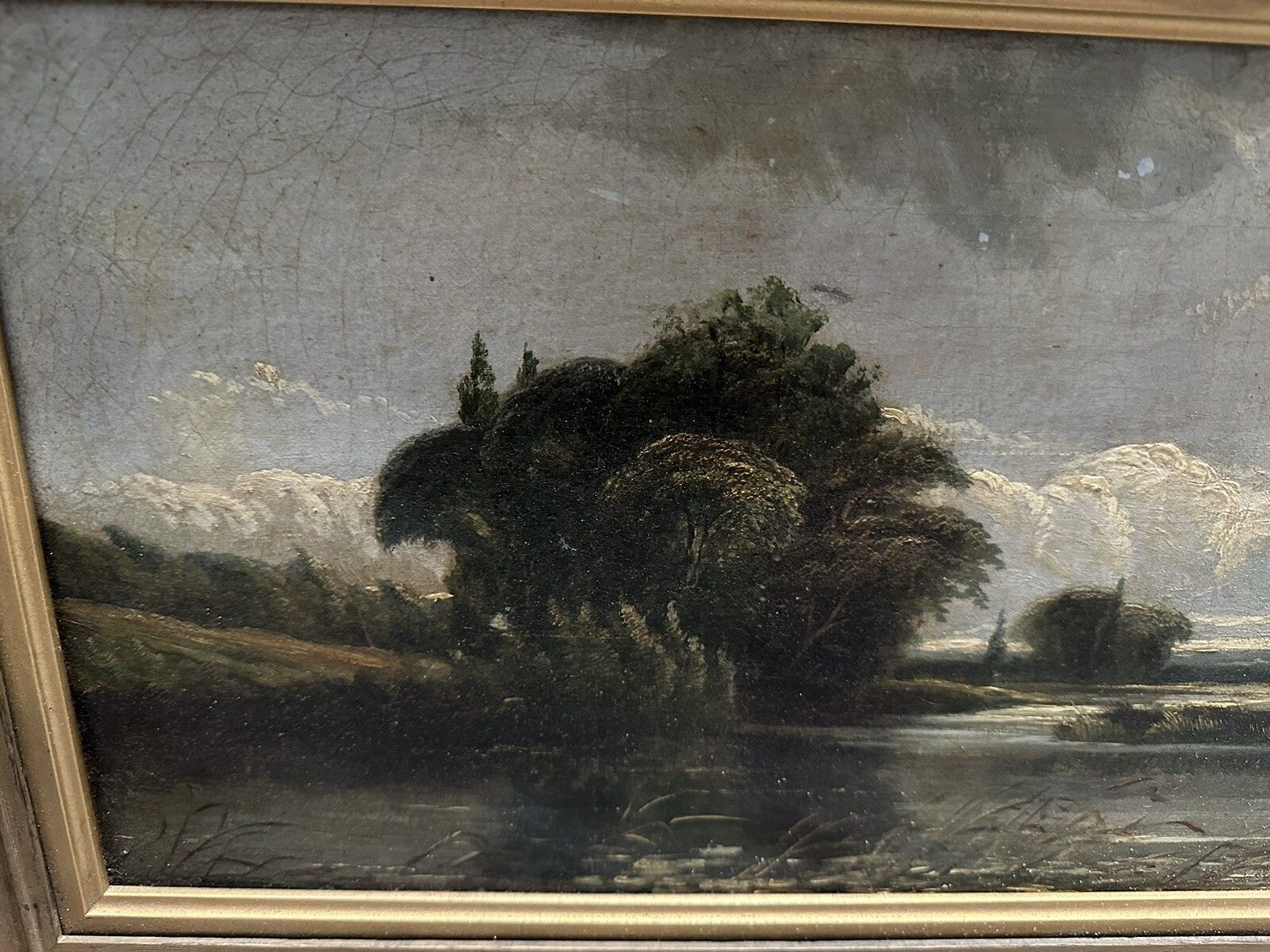 Signed 1857  English Original Oil On Canvas Seascape Landscape Scene photo vinterior