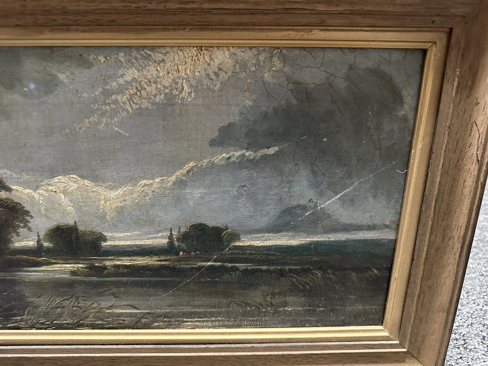 Signed 1857  English Original Oil On Canvas Seascape Landscape Scene photo buy