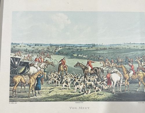 Antique English Hunt Aquatints Prints H Alken F C Lewis Collection. photo for sale