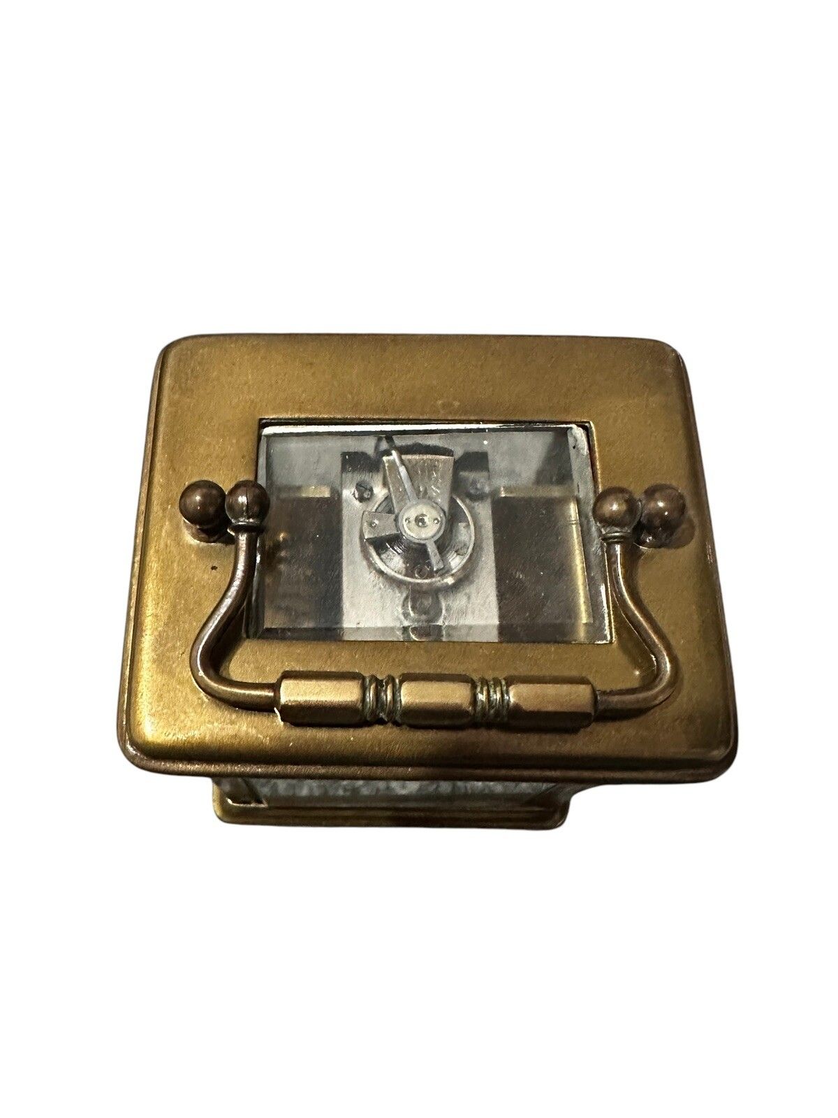 Antique Victorian Quality French Brass Carriage Clock  Working  Original Case photo vinterior