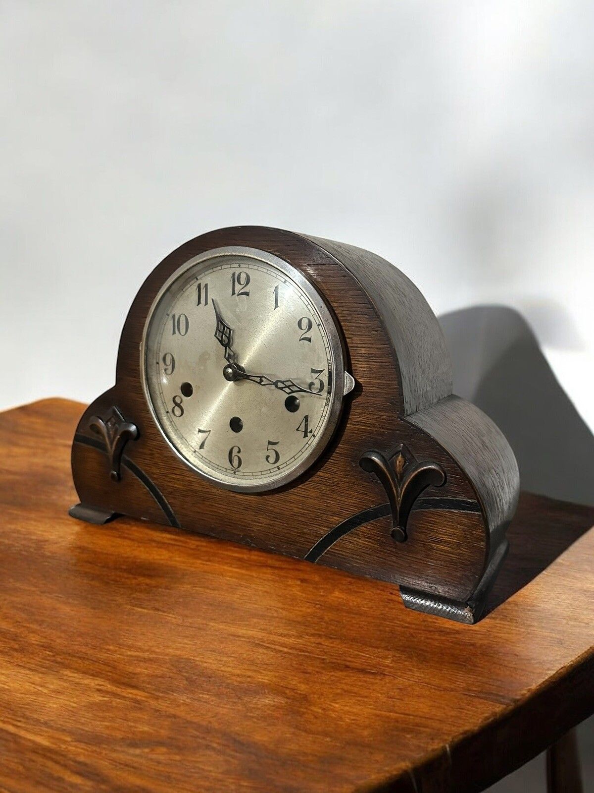 Art Deco Pretty Cws Wood Cased Westminster Chime Mantle Clock photo Home Decor