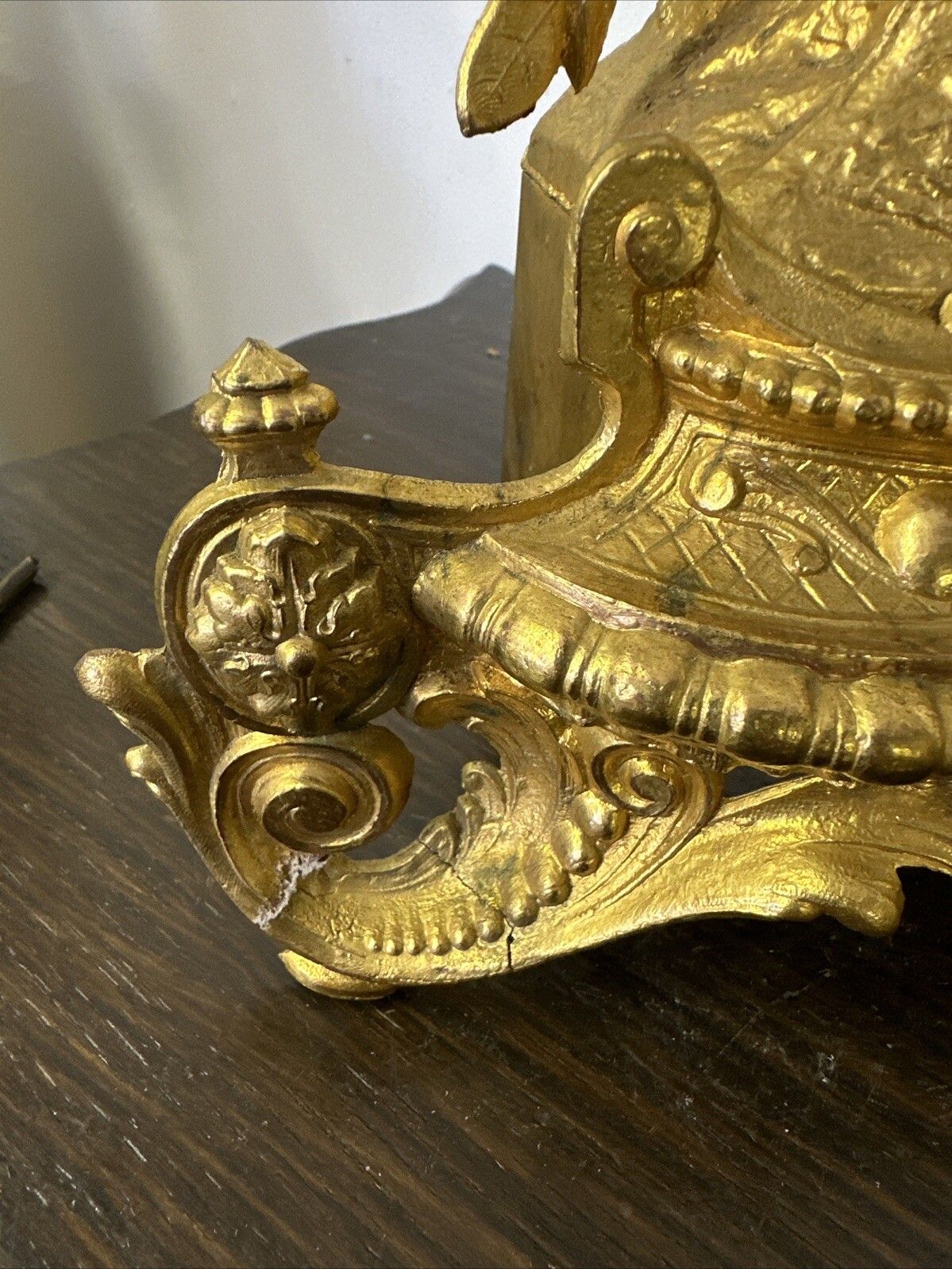 Antique Victorian French Ornate Gilded Mantle Clock By Japy Freres photo vintage