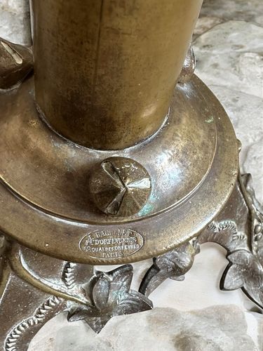 Pair Of 19th Century Bachelet Paris Pricket Alter Church Candle Sticks C1860 photo 295.0