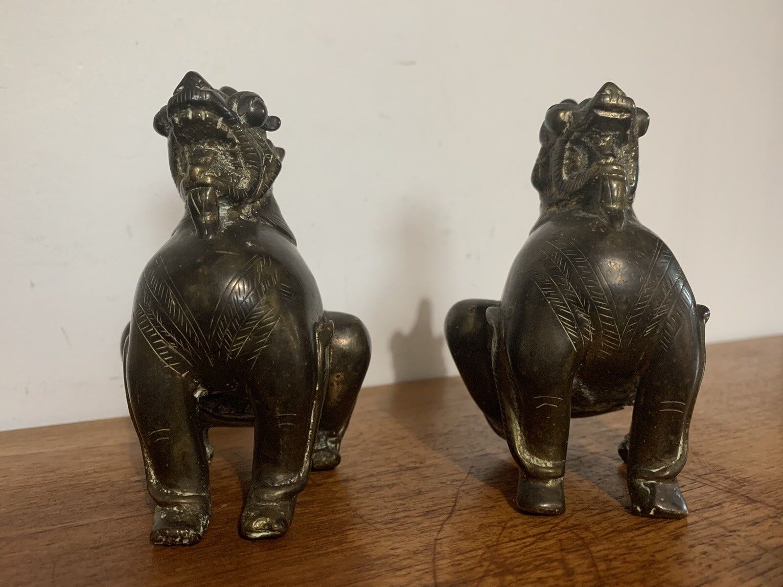 Superb Antique 19th Century Bronze Oriental Pair Of Dogs Of Foe photo furniture