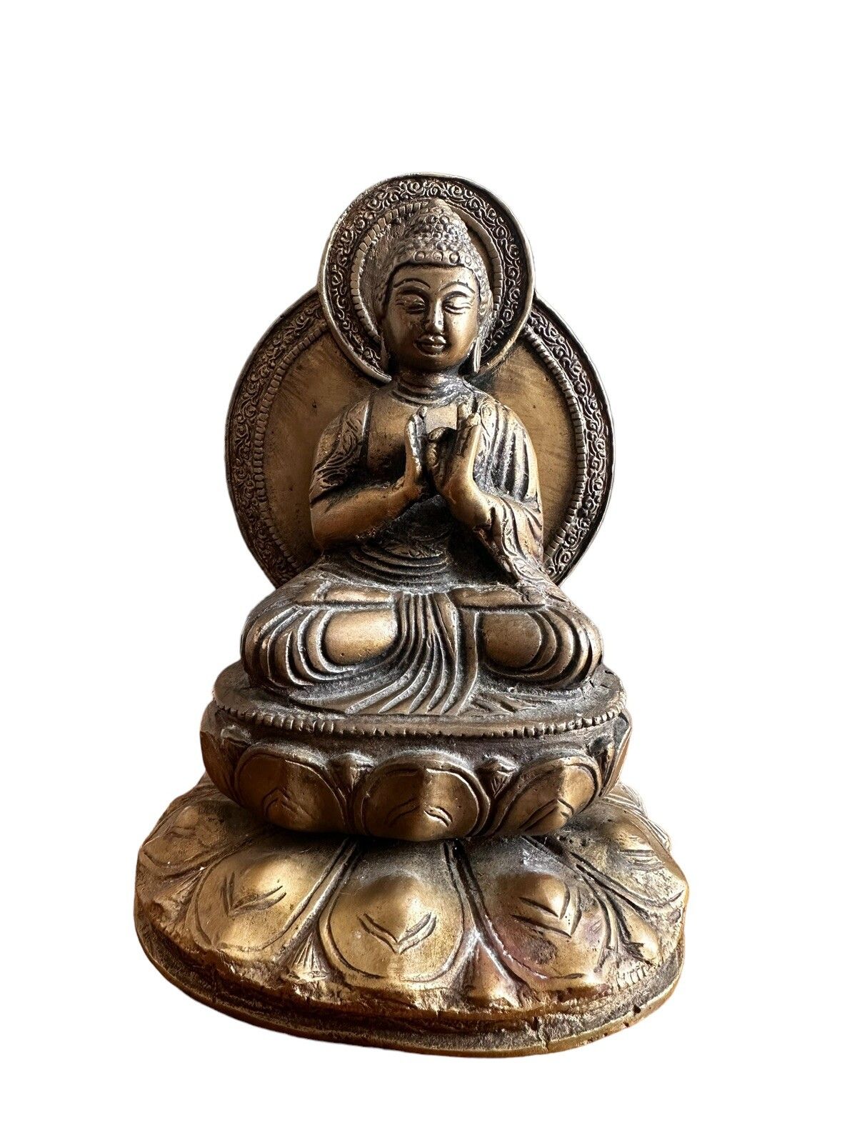 Antique Bronze Golden Buddha Sino Tibetan Teaching Tibet Old Gilded Bronze photo furniture