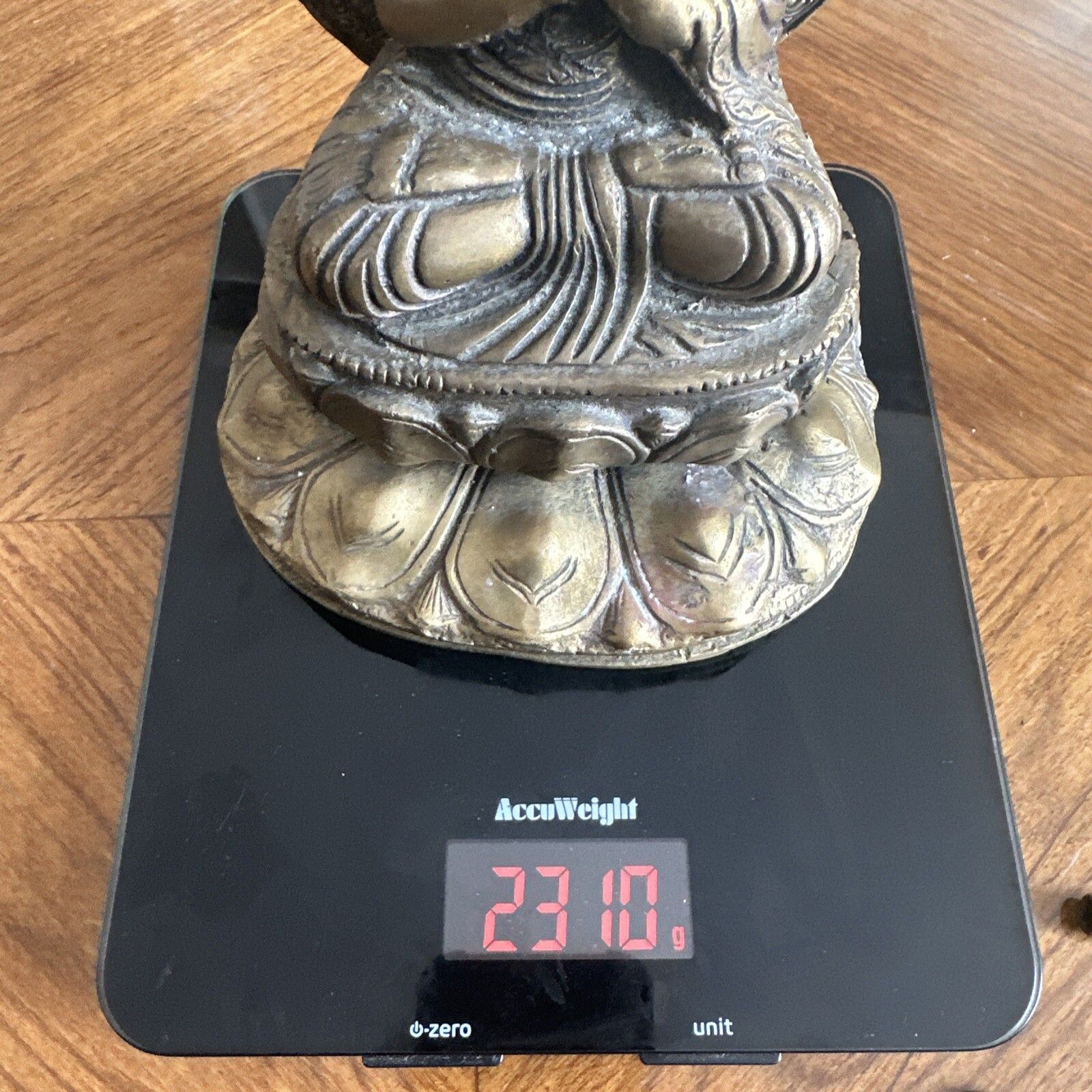 Antique Bronze Golden Buddha Sino Tibetan Teaching Tibet Old Gilded Bronze photo vintage