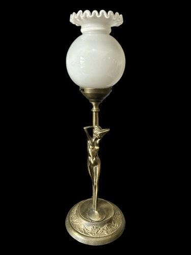 Beautiful Art Deco Style Lady Lamp Boudoir Bedside Lamp With Shade photo furniture