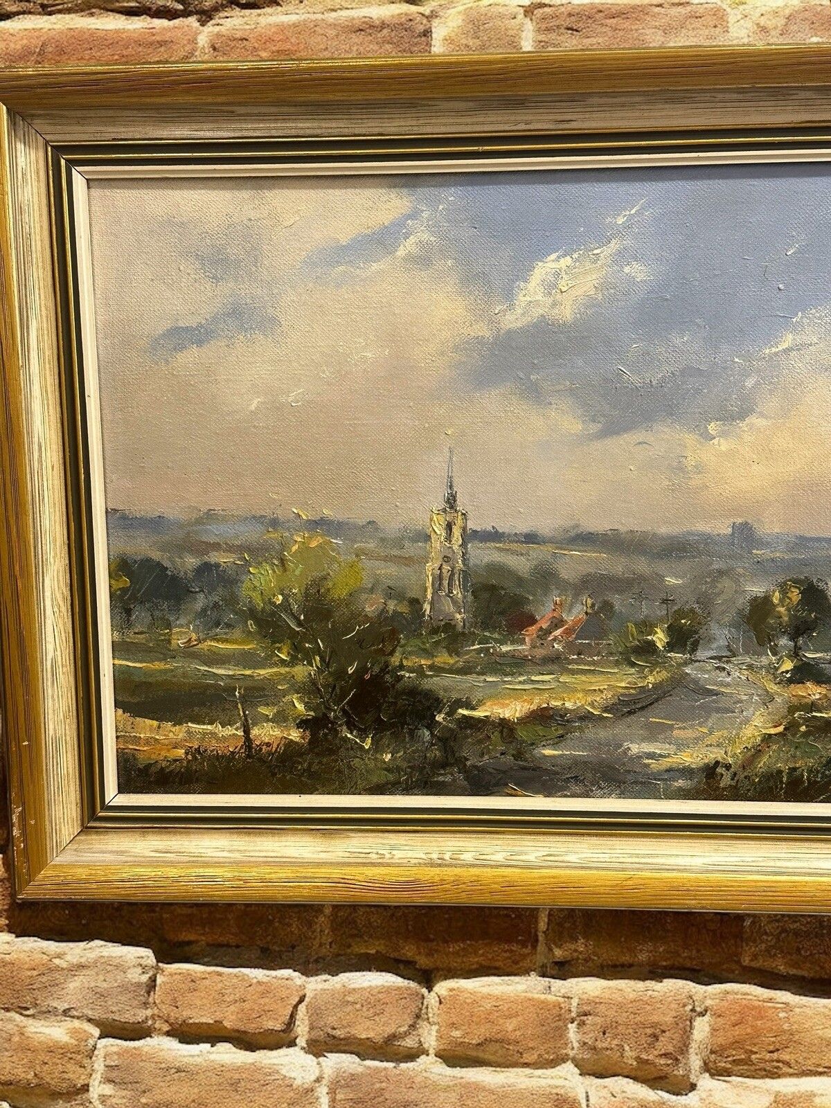 Mid Century Oil Painting Impressionism Landscape Scene Alistair Paterson photo furniture