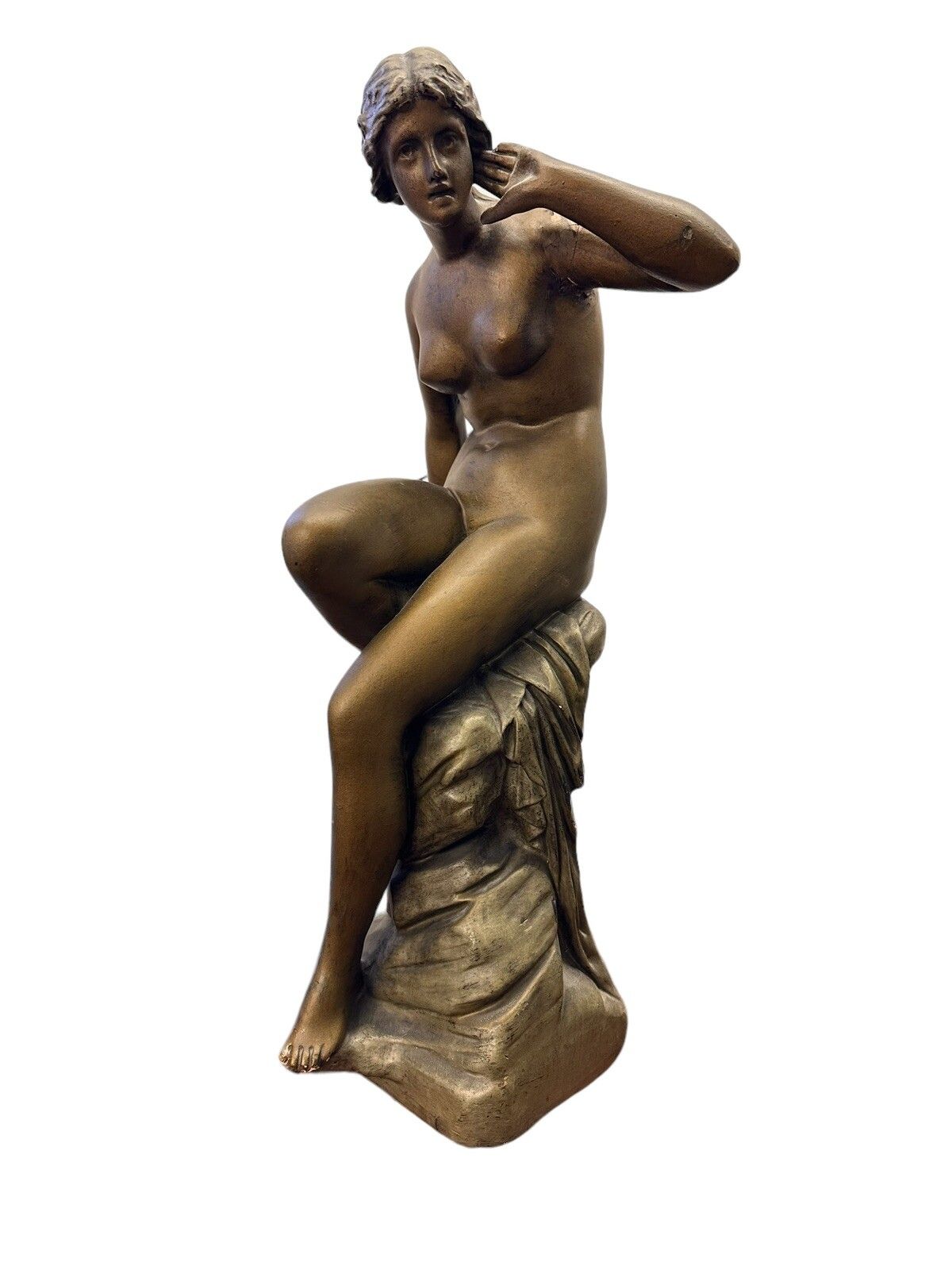 Antique Nude Statue Figure Style Of Pierre Alexandre Schoenewerk 59cm High photo for sale