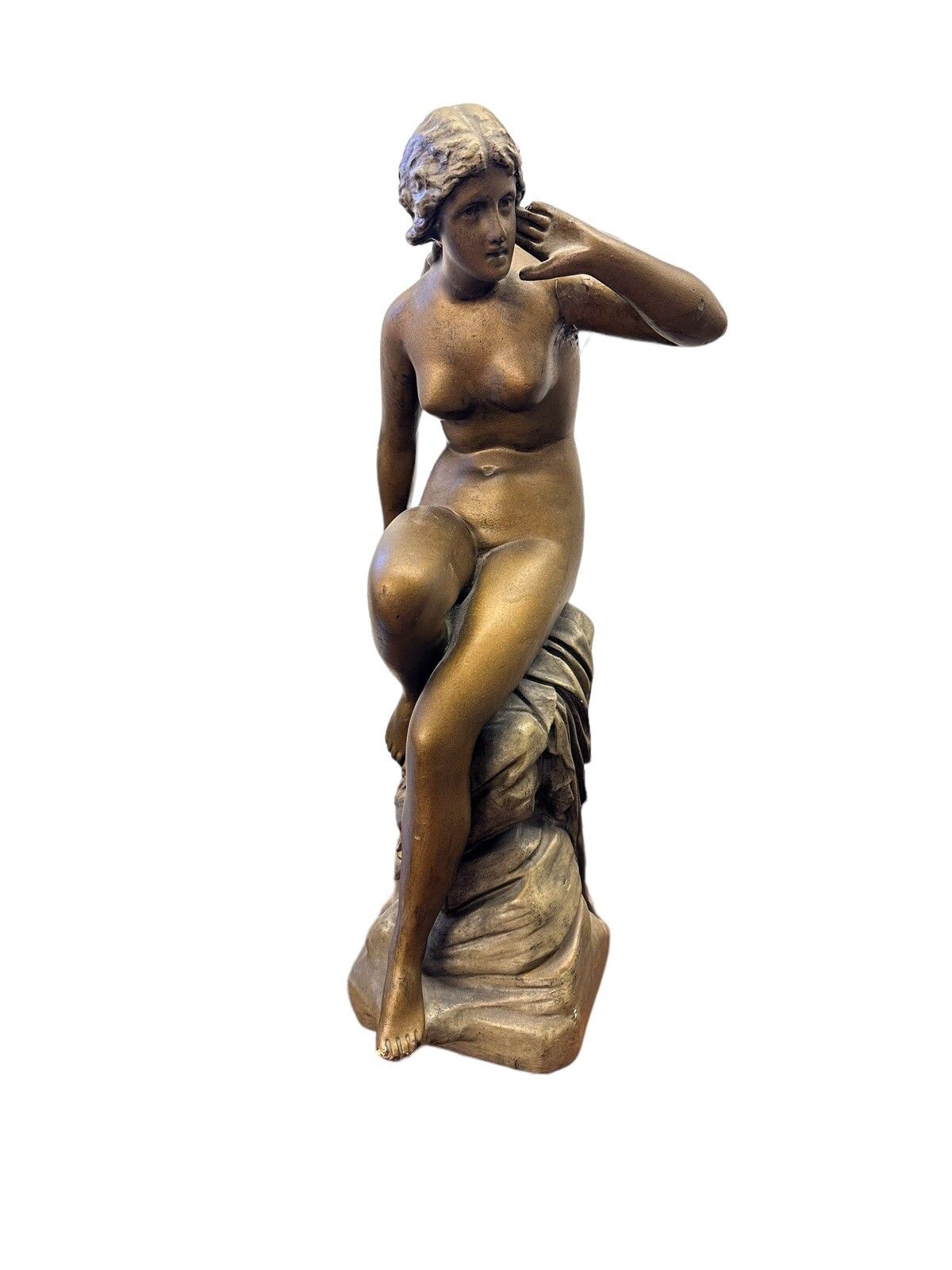Antique Nude Statue Figure Style Of Pierre Alexandre Schoenewerk 59cm High photo 110.0