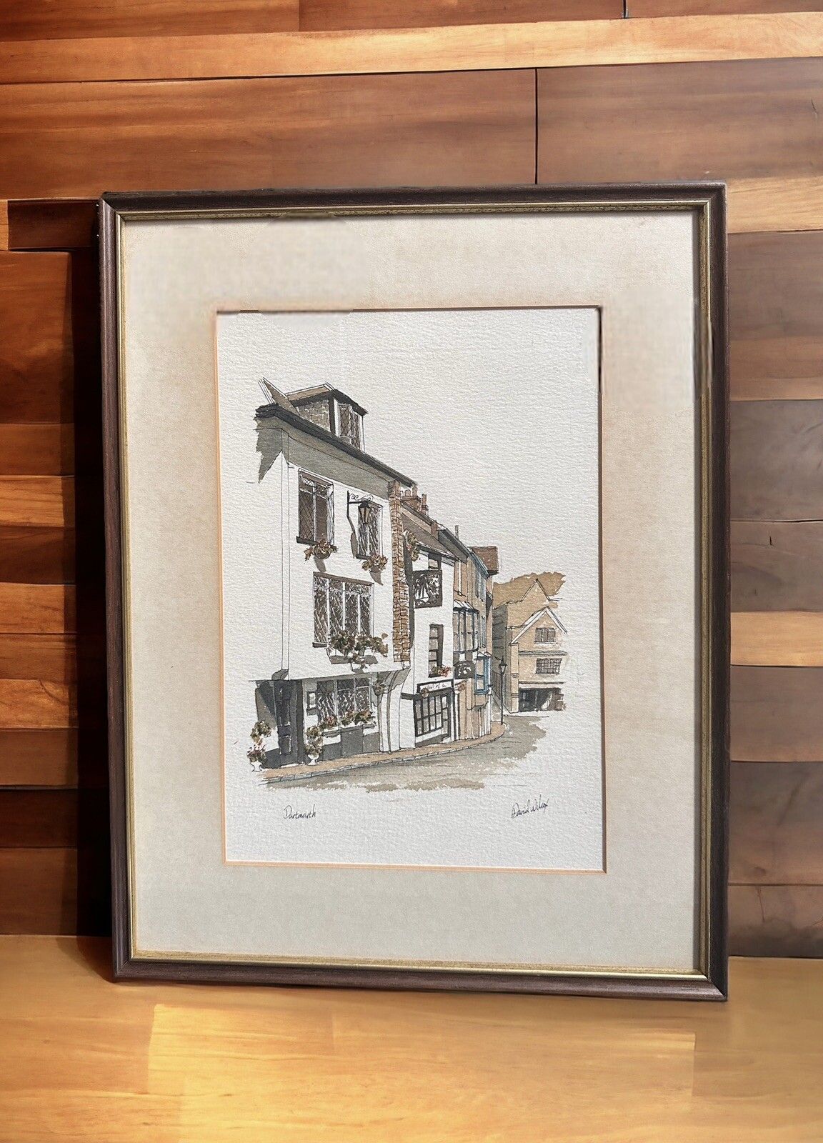 Original Watercolour Painting Of Dartmouth ,Devon By David Wilcox
