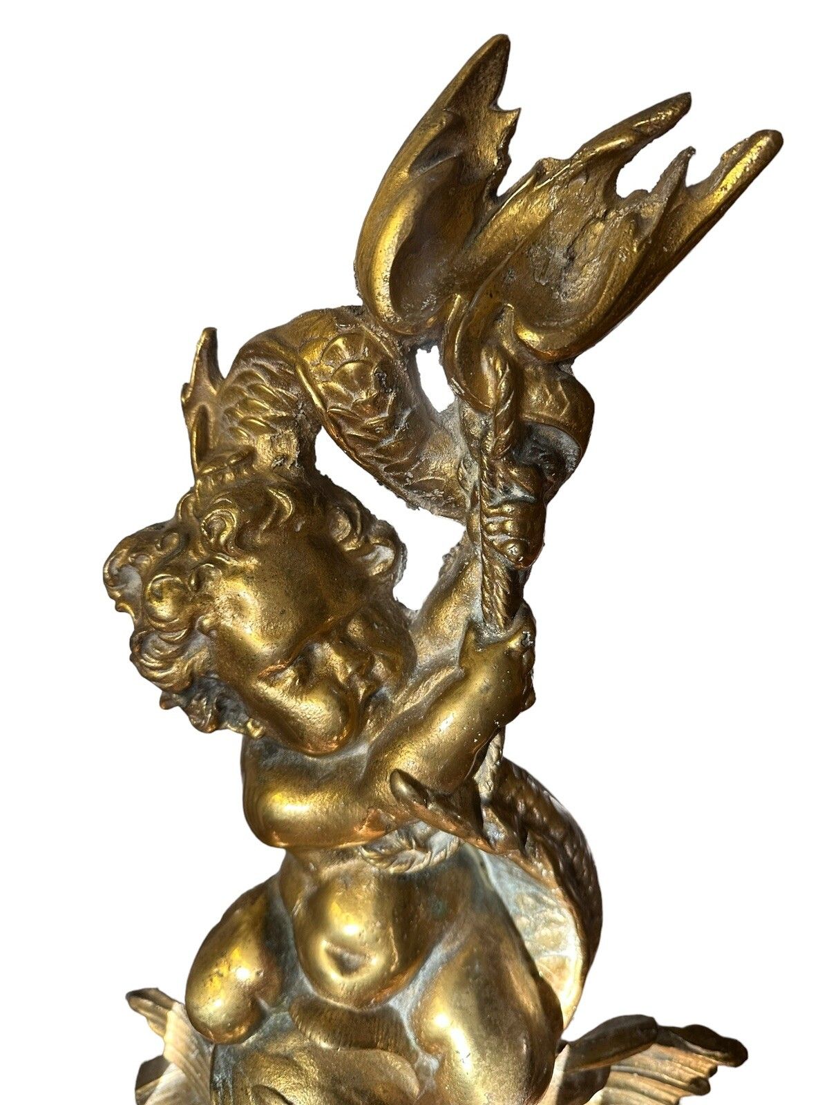 Exquisite Antique Heavy Brass Cherub Door Stop Statue 4.5kg 16” Tall Stamped photo 195.0