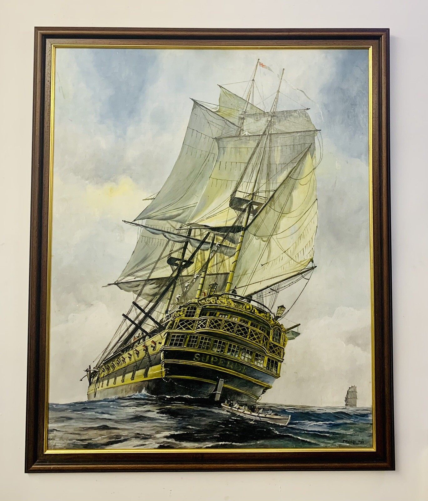 Vintage Original Signed Painting Of The French Superbe By P Radcliffe 38” By 31”